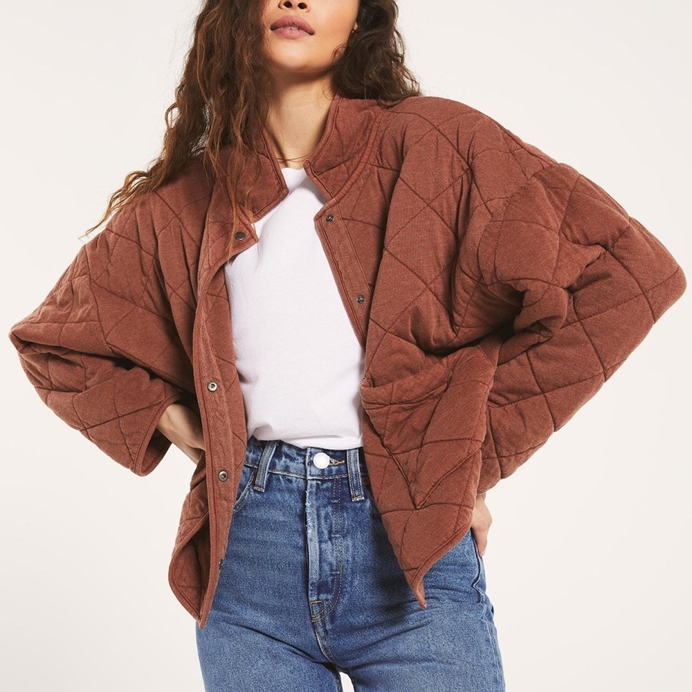 Z SUPPLY |  MAYA KNIT DENIM QUILTED JACKET